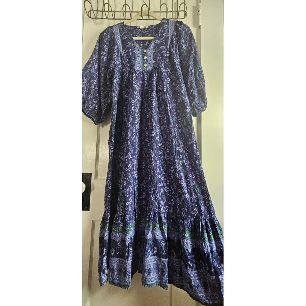 beachlunchlounge collection Sz XS puff sleeve ruffle hem maxi dress
